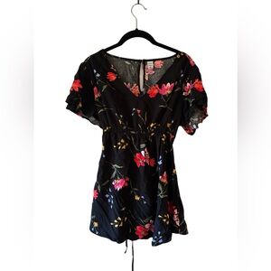 Maternity Top Old Navy Floral Black Size M